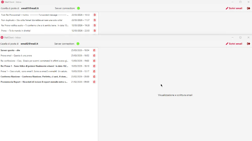 Dimostrazione di invio email